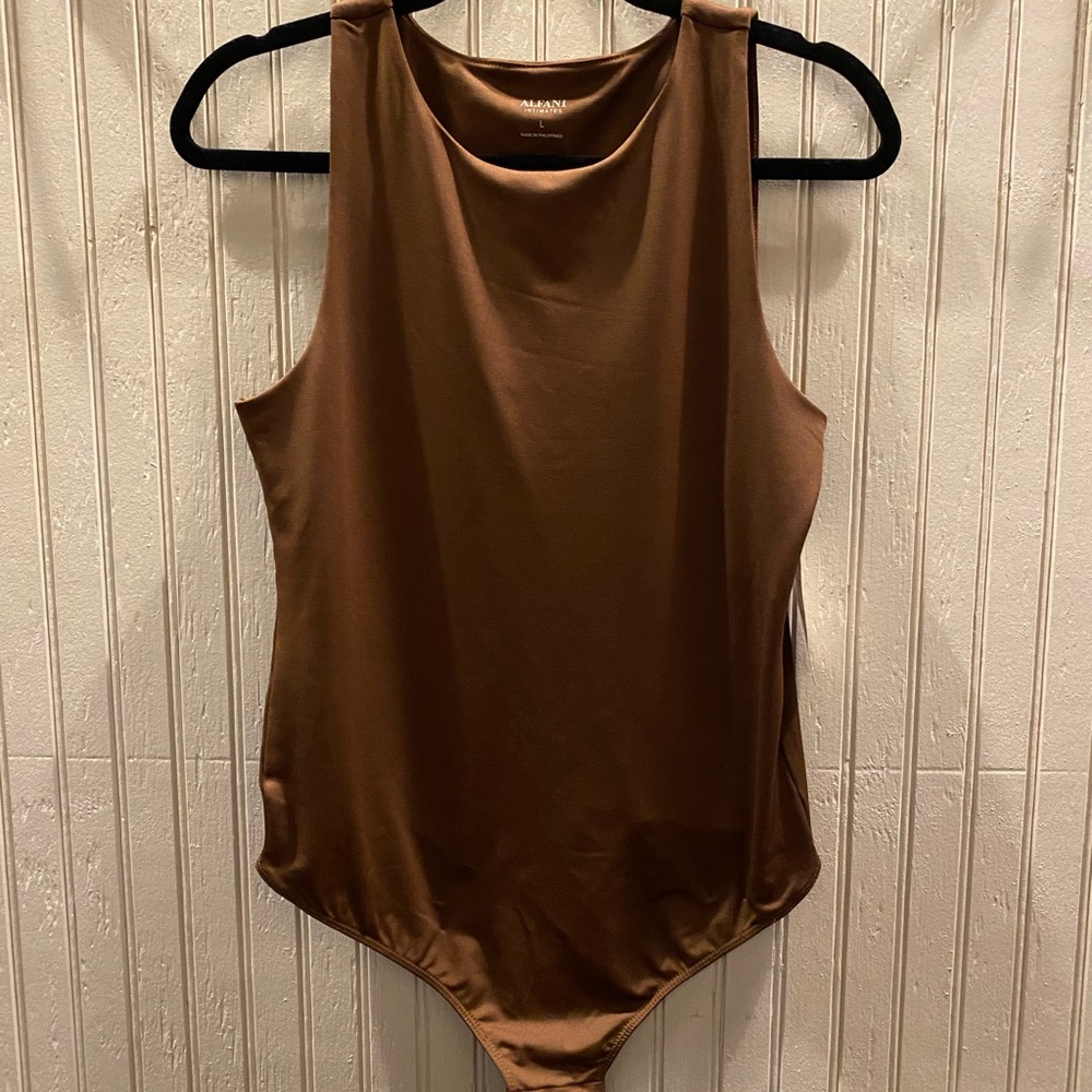 Alfani Chocolate Brown Sleeveless Bodysuit